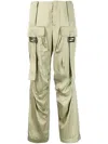 Fendi Cargo-style Green Trousers With High Waist In Green