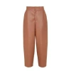 Fendi Tan Coloured Leather Trousers In Hazel