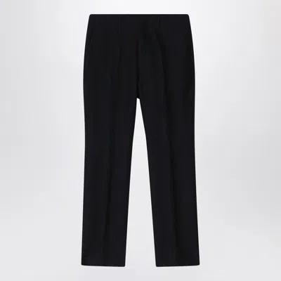 Fendi Trousers In Black Ff Jacquard Linen Blend Men