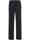 Fendi Night Blue Virgin Wool Trousers In Blue