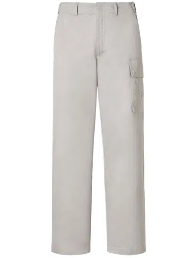 Fendi Gabardine Cargo Trousers With Large Patch Pocket Clothing In Gray