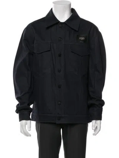 Pre-owned Fendi Trucker Jacket In Blue
