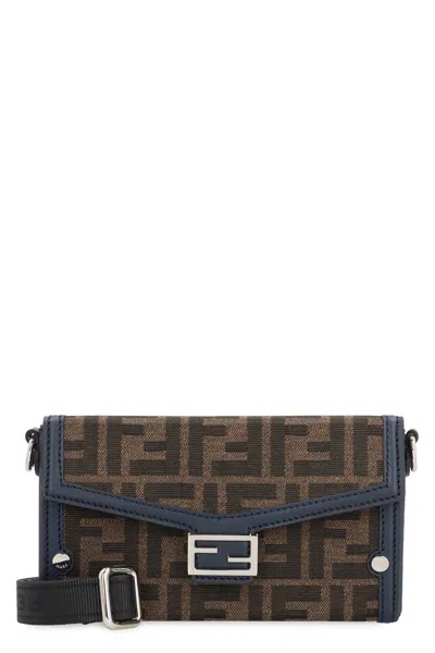 Fendi Trunk Baguette Mobile Phone Pouch In Brown