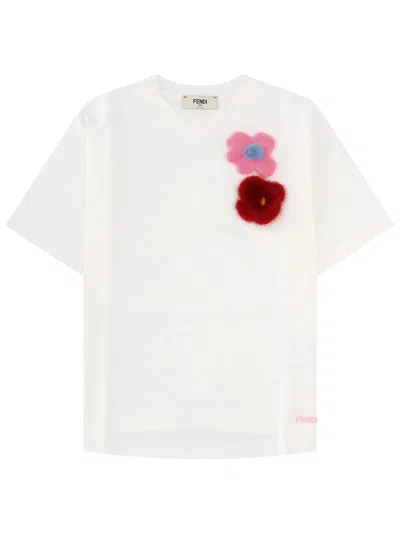 Fendi Sunny Side Flowers T-shirt In White
