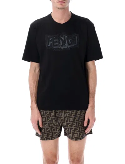 Fendi T-shirt Cotton In Black