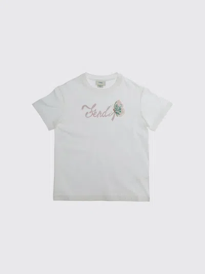 Fendi Babies'  T-shirt Kids In White