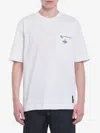 Fendi Men White Crewneck T-shirt With Log Print On The Front In Cotton Man In White