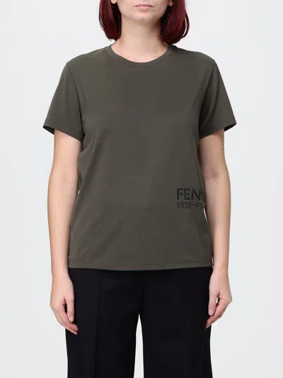 Fendi T-shirt Woman In Military