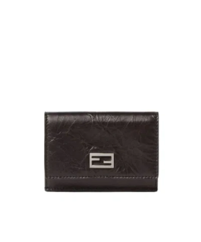 Fendi Tube Card Case In Brown