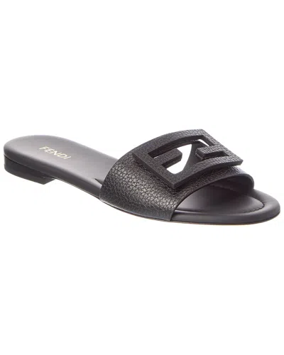 Fendi Tube Leather Sandal In Black