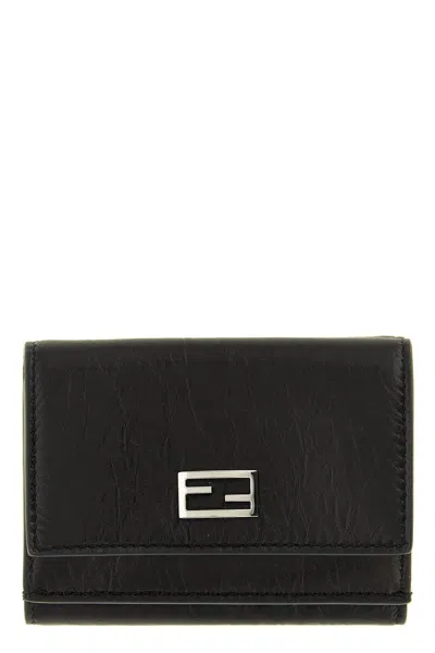 Fendi 'tube' Mini Trifold Wallet In Black