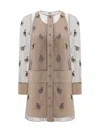 Fendi Embroidered Tulle Mini Dress