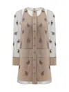 Fendi Embroidered Tulle Mini Dress