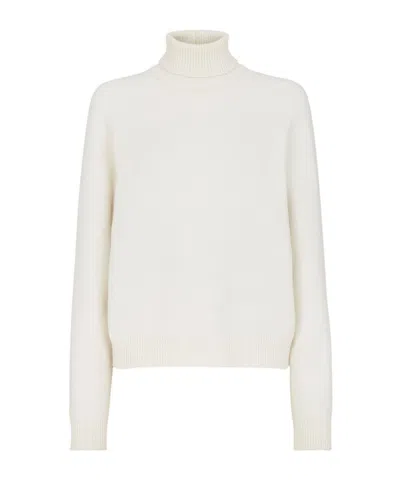 Fendi Turtleneck Sweater In White