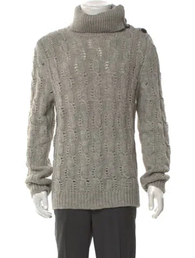 Pre-owned Fendi Turtleneck Long Sleeve Pullover In Gray