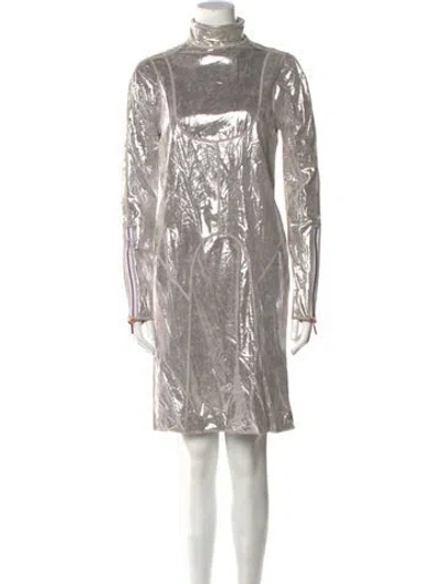 Pre-owned Fendi Turtleneck Midi Length Dress In Neutral