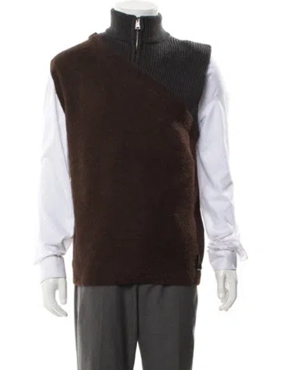 Pre-owned Fendi Turtleneck Sleeveless Sweater Vest In Brown
