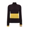 Fendi Woman Turtleneck Dark Purple Size 8 Wool, Polyamide, Polyurethane, Viscose, Polyester