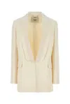 Fendi Wool-blend Blazer With Silk Lining In Metallic