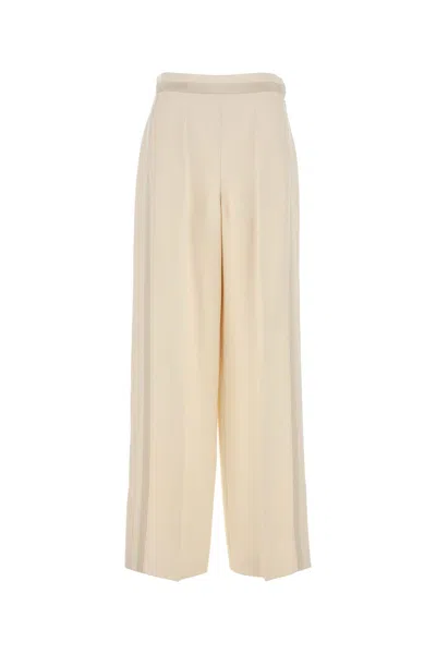 FENDI PANTALONE IN MISTO LANA AVORIO  DONNA
