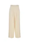 Fendi Ivory Wool Blend Pant In Neutral