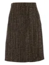 Fendi Rust Wool And Alpaca Skirt In Black