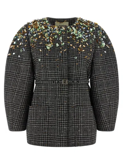 Fendi Tweed Jacket In Gray