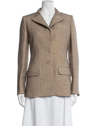 Pre-owned Fendi Tweed Pattern Blazer In Neutrals