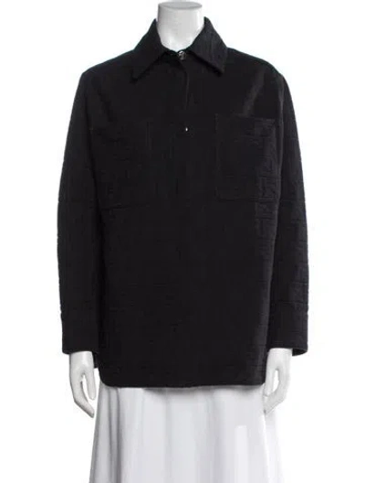 Pre-owned Fendi Tweed Pattern Jacket In Black
