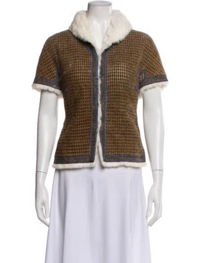 Pre-owned Fendi Tweed Pattern Jacket In Neutral