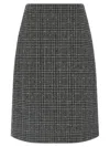Fendi High-waisted Checked Tweed Skirt In Gray