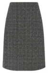 Fendi High-waisted Checked Tweed Skirt In Gray