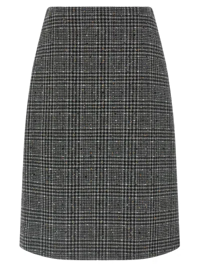 FENDI TWEED SKIRT SKIRTS GRAY