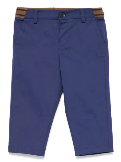 Fendi Babies' Twill Chinos In Blue