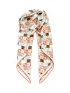 Fendi Selleria Print Square Scarf With Hemmed Edges In Beige