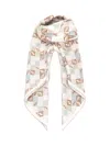Fendi Geometric Square Scarf Texture In Beige