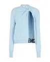 Fendi Light Blue Cashmere And Wool Cardigan In Blue