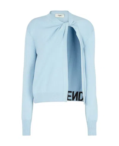 FENDI FENDI TWIST DETAILED KNIT CARDIGAN