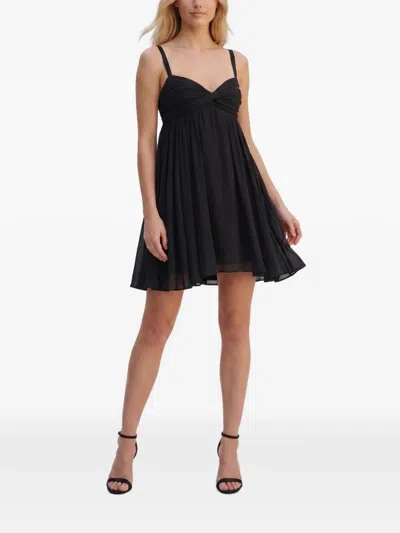 Pre-owned Fendi Twist-detail Flared Mini Dress In Black