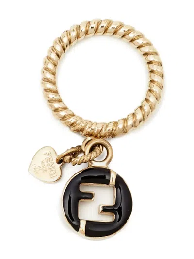 Pre-owned Fendi Twisted Band Charm Ring