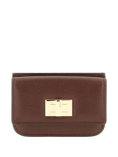Fendi Twist-lock Wallet In Brown