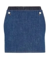 Fendi Two-color Denim Shorts In Blue