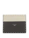 Fendi Bicolor Card Holder In Neutrals