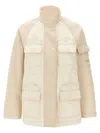 Fendi Two-tone Cotton Denim Parka In Multi