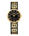 Fendi Two-tone Diamond-embellished Swiss Watch With Folding Clasp In Metallic