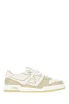 Fendi Leather Sneakers With Ff Lateral Logo In White Sage