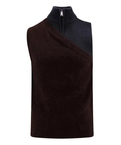 Fendi Two-tone Stretch Wool Blend Vest