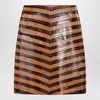 Fendi Twotone Chevron Pleated Skirt In Multi