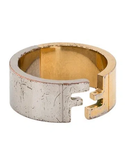 Pre-owned Fendi Two-tone Forever  Ring In Multicolor