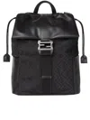 Fendi Flux Buckle Backpack In Black